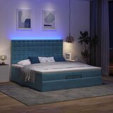  Otomanski posteljni okvir z vzmetnicami moder 200x200cm žamet, (22053199) | Shoptok.si