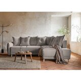 Miuform Svjetlo smeđa sklopiva kutna garnitura od samta (s desnim kutom) Lazy Lukka – | shoptok.hr