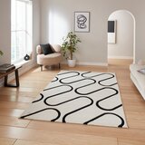 Catherine Lansfield Crno-bijeli tepih 120x170 cm Linear Curve – | shoptok.hr