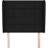  Uzglavlje s ušima crno 83 x 23 x 118/128 cm od tkanine | shoptok.hr