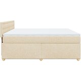 vidaXL Box spring postelja z vzmetnico krem 180x200 cm blago, (21309389) | Shoptok.si