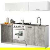 AKORD KITCHEN FURNITURE SET OLIVIA G1 2.0M WHITE-BETON, (21702853) | Shoptok.si