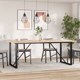  Blagovaonski stol O-oblika 200x100x75,5cm od borovine i čelik | shoptok.hr