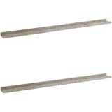 Maison Chic 2 kosi Stenske Police - Viseče police betonsko sive 115x9x3 cm, (21793572) Cene