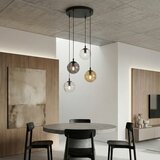  Visilica na sajli COSMO 4xE14/10W/230V prečnik 40 cm crna/siva/bež/prozirna | Eponuda.com
