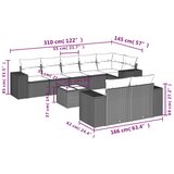  Vrtna sedežna garnitura 9-delna z blazinami rjava poli ratan, (21113331) | Shoptok.si