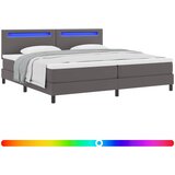 Krevet s opruga kutije Siva 200 x 200 cm Umjetna koža | Eponuda.com