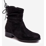 EVENTO Women's Suede Boots on a Flat Heel Black Keresa | shoptok.hr