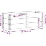  Okviri za palete 3 kom 150x50 cm od masivne borovine | shoptok.hr