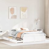 vidaXL Posteljni okvir brez vzmetnice bel 120x190 cm trdna borovina | Shoptok.si