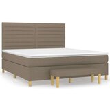  Box spring postelja z vzmetnico taupe 160x200 cm blago, (20892815) | Shoptok.si