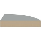 vidaXL Kotna polica siva 25x25x3,8 cm MDF | Shoptok.si