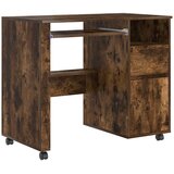  Stol s kotačićima s ladicama Dimljeni hrast 91 x 50 x 77 cm | shoptok.hr