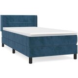 Box spring postelja z vzmetnico temno modra 90x200 cm žamet, (20930353) | Shoptok.si