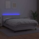  Krevet box spring s madracem LED bijeli 140x200 cm umjetna koža | shoptok.hr