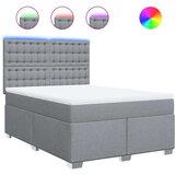 vidaXL Krevet s oprugama i madracem svjetlosivi 140x190 cm od tkanine | shoptok.hr