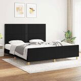  Okvir za krevet s uzglavljem crni 180 x 200 cm od tkanine | shoptok.hr