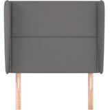  Uzglavlje s ušima sivo 93x23x118/128 cm od umjetne kože | shoptok.hr
