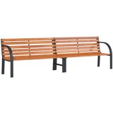 vidaXL vrtna klupa smeđa 231 cm od drva i čelika obloženog prahom | shoptok.hr