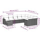 vidaXL 10-dijelni set vrtnih sofa s jastucima bež od poliratana | shoptok.hr