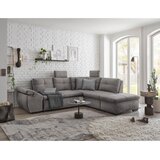 CARRYHOME KOTNA SEDEŽNA GARNITURA, mikrovelur svetlo siva | Shoptok.si