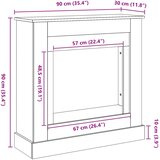  Okvir za kamin boja hrasta 90x30x90 cm od konstruiranog drva | shoptok.hr