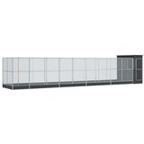 vidaXL kavez za ptice s produžetkom srebrni 1037x203x216 cm čelični | shoptok.hr