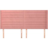  Uzglavlje s ušima ružičasto 203x16x118/128 cm baršunasto | shoptok.hr