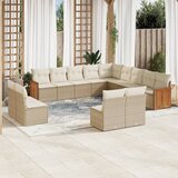 Maison Chic Seti vrtnega pohištva - Vrtna garnitura - Vrtni pohištvo set 13-delna z blazinami bež poli ratan, (21811072) | Shoptok.si