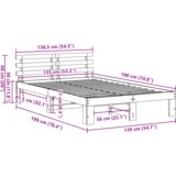  Okvir za krevet od borovine Vosak smeđa Masivno drvo 135 x 190 cm | shoptok.hr