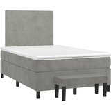 Maison Chic Box spring postelja - Vzmetna postelja z vzmetnico svetlo siva 120x190 cm žamet SL12013, (21902226) | Shoptok.si