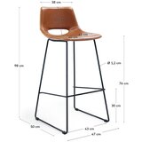 Kave Home Konjak smeđe barske stolice u setu 2 kom od umjetne kože (visine sjedala 76 cm) Zahara – | shoptok.hr