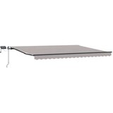  Skrovita tenda S LED lampica Svjetlosiva 400 ×350 cm tkanina | shoptok.hr