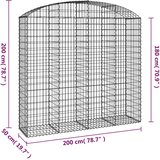  Gabionska košara s lukom200x50x180/200 cm pocinčano željezo | shoptok.hr