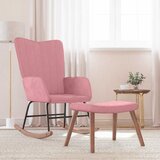  Stolica za ljuljanje s osloncem za noge ružičasta baršunasta | shoptok.hr