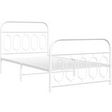 vidaXL Metalni okvir kreveta uzglavlje i podnožje bijeli 107x203 cm | shoptok.hr