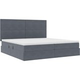  Krevet s prostorom za pohranu s LED-om Tamno siva 200 x 200 cm | shoptok.hr