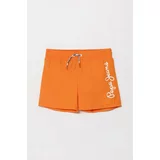PepeJeans Otroške kopalne kratke hlače LOGO SWIMSHORT oranžna barva