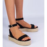 Gemre Black platform espadrille sandals Kalesio | ePonuda.com