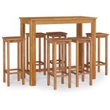  7-dijelni vrtni barski set od masivnog bagremovog drva Smeđa 150 cm table length | Shoptok.si