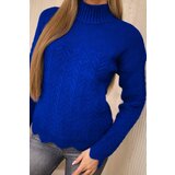 Kesi Sweater with decorative frills cornflower blue | shoptok.hr