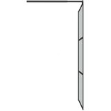 Pregrada za tuširanje 100 x 195 cm s tamnim staklom ESG crna | Eponuda.ba