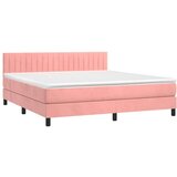  Box spring s madracem LED ružičasti 160x200cm baršunasti | shoptok.hr