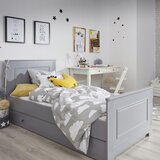 BELLAMY Ines Junior postelja 200x90 cm s predalom/dodatnim ležiščem, siva | Shoptok.si