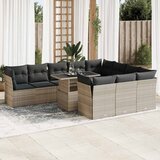 vidaXL 11-dijelni set vrtnih sofa poliratan s jastucima svijetlosivi | shoptok.hr