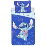 Jerry Fabrics Plava pamučna dječja posteljina za krevet za jednu osobu 140x200 cm Lilo & Stitch "Aloha" – | shoptok.hr