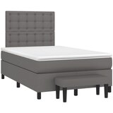  Krevet s oprugama i madracem sivi 120x190 cm od umjetne kože | shoptok.hr