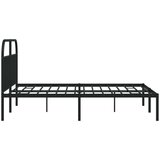 vidaXL Kovinski posteljni okvir z vzglavjem črn 180x200 cm | Shoptok.si
