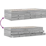 vidaXL Dnevna postelja s predali siva sonoma 90x190 cm inženirski les | Shoptok.si