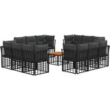  Set vanjskih sofa 13 pcs Crna i tamno siva Poliester - Crna sa stolom | shoptok.hr